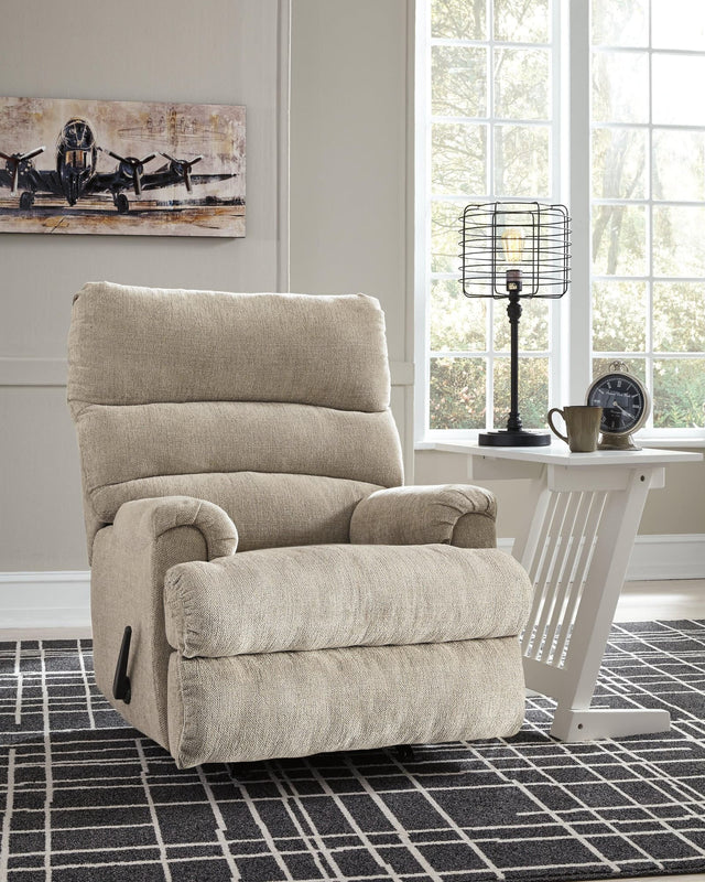 Man Fort Dusk Chenille Recliner - Ella Furniture