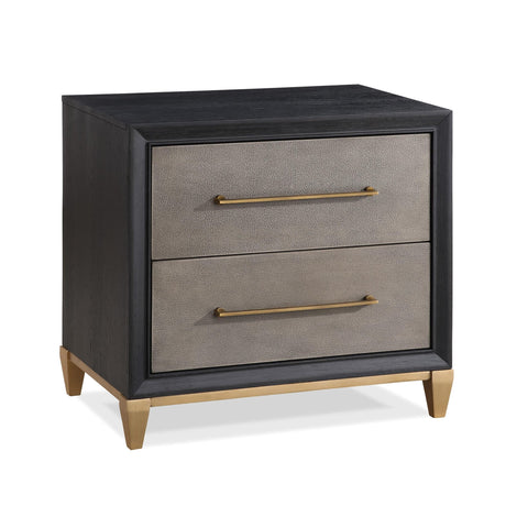 Payson Gray Brown 2 Drawers Nightstand