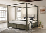 Gran Park King Four Poster Canopy Bed Dark Cocoa