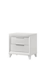 Cressida White Modern Contemporary Solid Wood 2-Drawers Nightstand - Ella Furniture