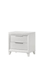 Cressida White Modern Contemporary Solid Wood 2-Drawers Nightstand - Ella Furniture