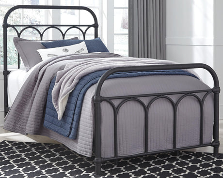 Nashburg Black Twin Metal Bed - Ella Furniture
