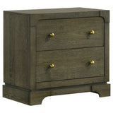 Gran Park 2 Drawer Nightstand Bedide Table Dark Cocoa