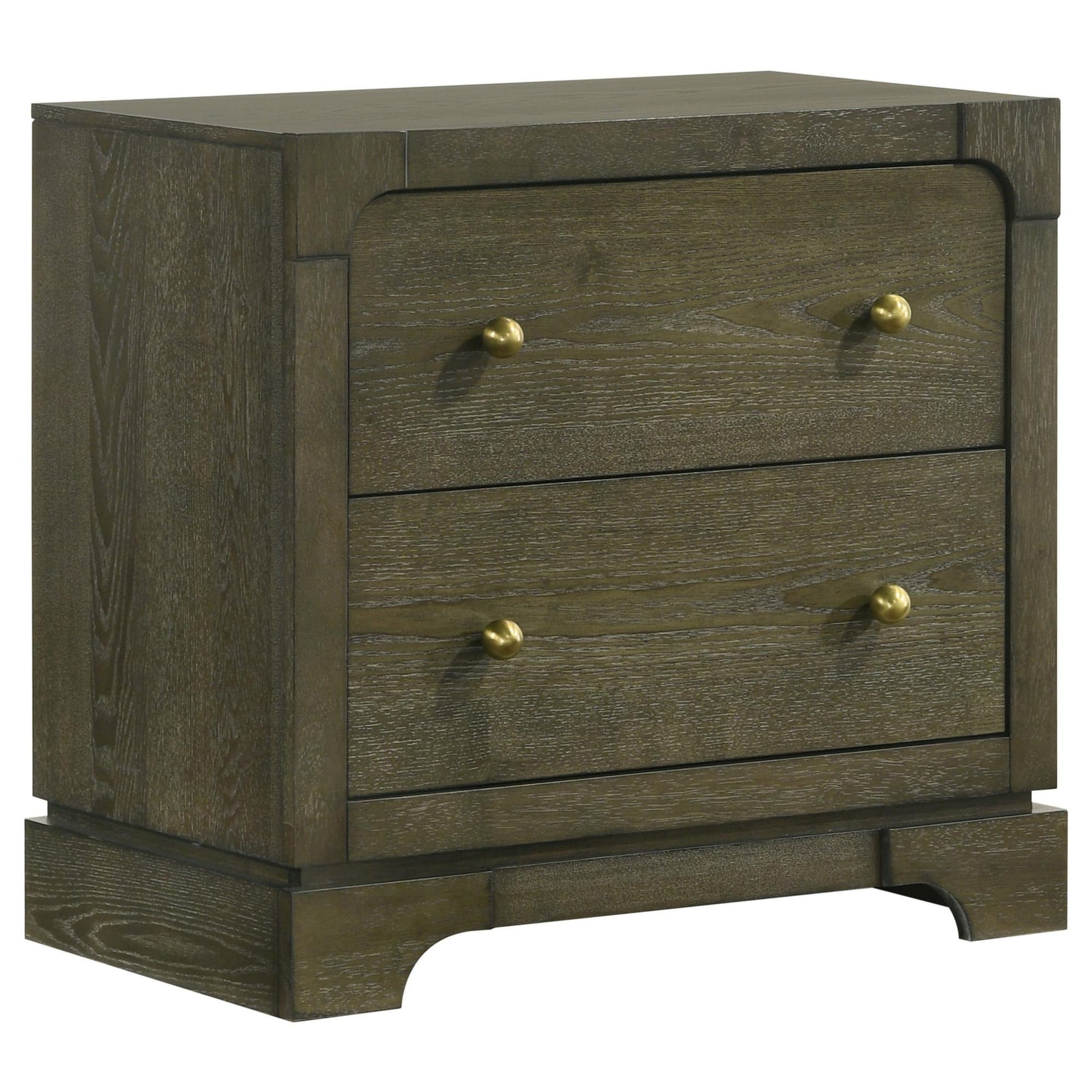 Gran Park 2 Drawer Nightstand Bedide Table Dark Cocoa
