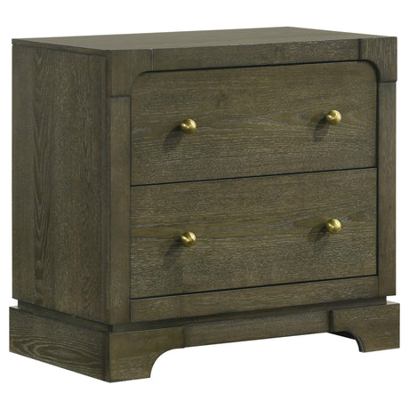 Gran Park 2 Drawer Nightstand Bedide Table Dark Cocoa