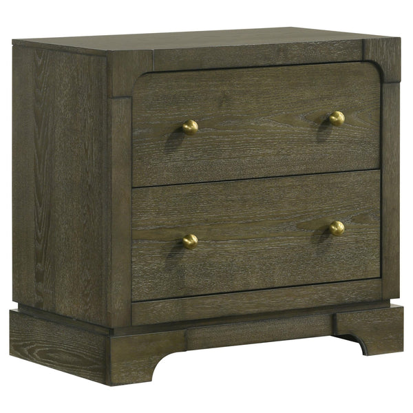 Gran Park 2 Drawer Nightstand Bedide Table Dark Cocoa