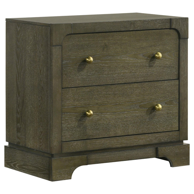 Gran Park 2 Drawer Nightstand Bedide Table Dark Cocoa