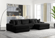 Xl Sunday2 - Black 3Pc Sectional - Ella Furniture