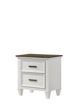 Everdeen Nutmeg/White Modern Contemporary Solid Wood 2-Drawers Nightstand - Ella Furniture