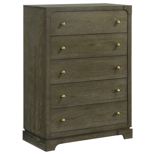 Gran Park 5 Drawer Bedroom Chest Of Drawers Dark Cocoa