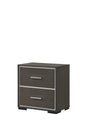 Sharpe Gray/White Modern Solid Wood And Veneers 2-Drawers Nightstand - Ella Furniture