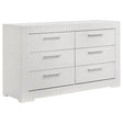 Ives 6 Drawer Dresser Cabinet White High Gloss