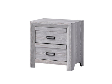 Adelaide Drift Wood Modern Contemporary Solid Wood And Veneers 2-Drawers Nightstand - Ella Furniture