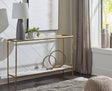 Ryandale Antique Brass Finish Console Sofa Table - Ella Furniture