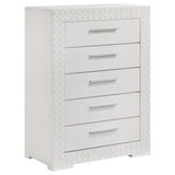 Ives 5 Drawer Bedroom Chest Of Drawers White High Gloss