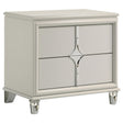 Olivia 2 Drawer Nightstand Bedide Table Pearl White