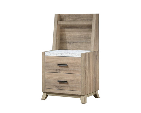 Tilston Brown Modern Contemporary Solid Wood And Veneers 2-Drawers Nightstand - Ella Furniture