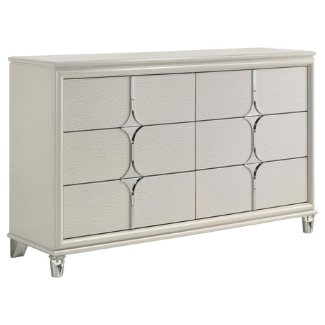 Olivia 6 Drawer Dresser Cabinet Pearl White