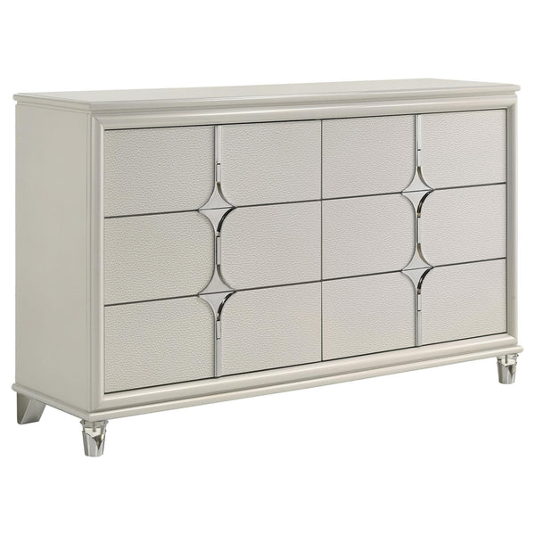 Olivia 6 Drawer Dresser Cabinet Pearl White