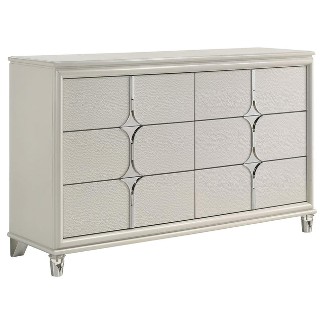 Olivia 6 Drawer Dresser Cabinet Pearl White