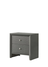 Denker Gunmetal Modern Contemporary Solid Wood 2-Drawers Nightstand - Ella Furniture