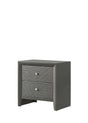 Denker Gunmetal Modern Contemporary Solid Wood 2-Drawers Nightstand - Ella Furniture