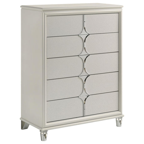 Olivia 5 Drawer Bedroom Chest Of Drawers Pearl White