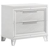 Marmore 2 Drawer Nightstand Bedide Table White