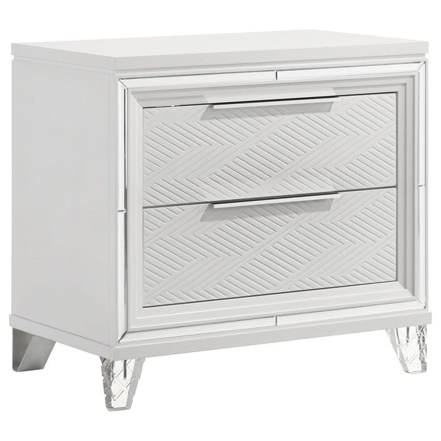 Marmore 2 Drawer Nightstand Bedide Table White