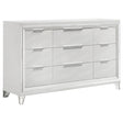 Marmore 9 Drawer Dresser Cabinet White