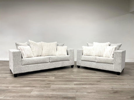 410-2Pc-cream Sofa And Loveseat Set - Ella Furniture