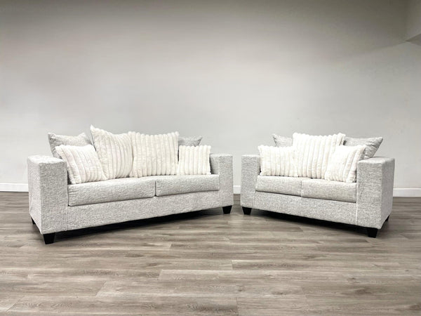 410-2Pc-cream Sofa And Loveseat Set - Ella Furniture