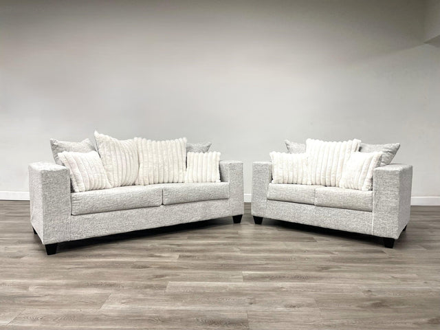 410-2Pc-cream Sofa And Loveseat Set - Ella Furniture