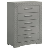 Ives 5 Drawer Bedroom Chest Of Drawers Gray High Gloss