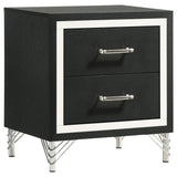 Lucia 2 Drawer Nightstand Bedide Table Black