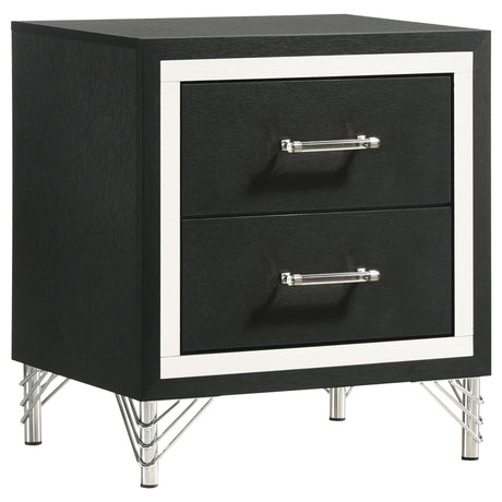 Lucia 2 Drawer Nightstand Bedide Table Black