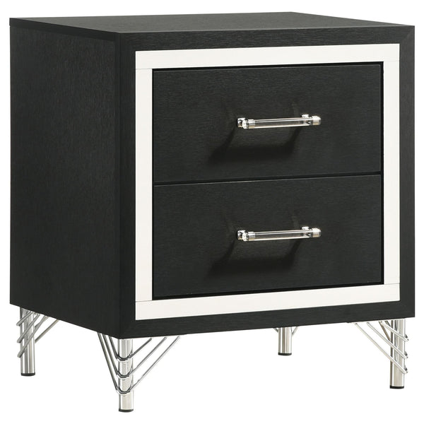 Lucia 2 Drawer Nightstand Bedide Table Black