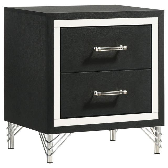 Lucia 2 Drawer Nightstand Bedide Table Black