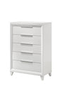 Cressida White Modern Contemporary Solid Wood 5-Drawers Chest - Ella Furniture