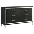 Lucia 6 Drawer Dresser Cabinet Black