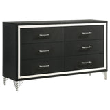 Lucia 6 Drawer Dresser Cabinet Black