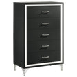 Lucia 5 Drawer Bedroom Chest Of Drawers Black