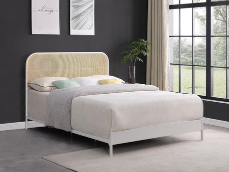 Amherst Radio Weave Rattan Metal King Bed White