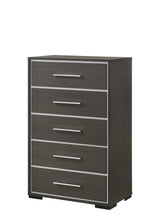 Sharpe Gray/White Modern Solid Wood And Veneers 5-Drawers Chest - Ella Furniture