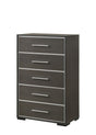 Sharpe Gray/White Modern Solid Wood And Veneers 5-Drawers Chest - Ella Furniture