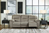 Next-gen Gaucho Putty Microfiber Reclining Sofa - Ella Furniture