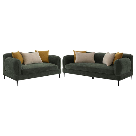 Soba Rich Green Sofa Loveseat