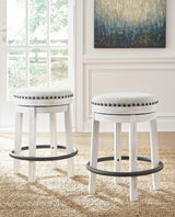 Valebeck White/Black Counter Height Stool - Ella Furniture