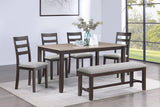 Branson Beige Brown Fabric Upholstered Dining Room Set