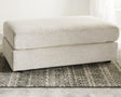 Soletren Stone Chenille Oversized Ottoman - Ella Furniture